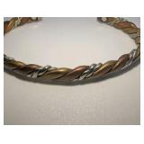 Sergio Lub tri-color cuff bracelet,twisted braided design-copper, jeweler