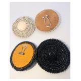 Handmade, large, circular beaded earrings, set of 2