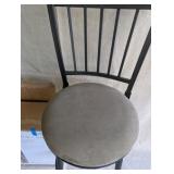 (2) NEW Allen + Roth bar stools, Black Metal and Grey Microfiber