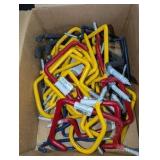 Box of rubber-coated screw-in hooksfor garage/shop