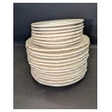 Vintage Bella Vita white porcelain dinner plate set, scalloped edge
