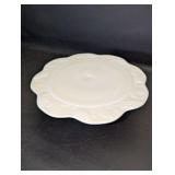 Vintage Indiana Glass Colony Harvest grape cake stand is crafted from white milk glass