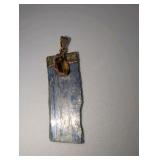 Raw blue kyanite and citrine point pendant, gold plated top