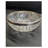 Vintage Silver-plated Crystal Punch Bowl and (2) Sherbet Glasses