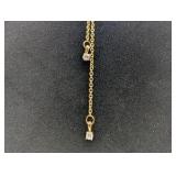 Louis Vuitton Zipper 14k Gold-plated chain CZ Necklace Repurposed | Adjustable