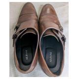 Brown leather Alfani "Luxton" double monk strap dress shoes in size 12M