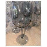 (72) NEW Smoke Gray Red Wine Crystal Glasses