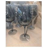 (70) NEW Smoke Gray Red Wine Crystal Glasses