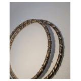 Vintage copper and silver twisted bangle bracelets, set of two, size 9