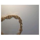 Gold Plated Floral Style CZ Bracelet, Size 7