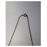 Vintage Filigree Iridescent Crystal Dangle Necklace, 16"