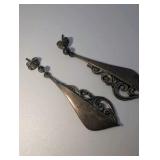 Sterling silver dangle earrings- intricate, antique-style filigree design