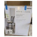 (2) NEW Allen + Roth bar stools, Black Metal and Grey Microfiber