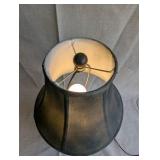 Vintage speckled ceramic table lamp, floral