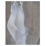 Cracker Barrel frosted acrylic angel lamp, water-filled base with swirling silver glitter