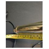 House of Troy polished brass desk lamp, adjustable swing arm and a fluted crystal column