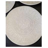 Crate of (26) Maison Versailles "Blanc Colette" handcrafted dinner plates