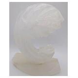Vintage hand-carved quartz sculpture, Madonna and child