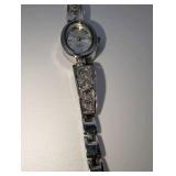 (3) Vintage silver-tone fashion crystal bangle watches | Working, new batteries
