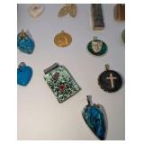 Natural Stone, Gold Filled, Shell Pendant Lot of 15