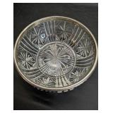 Vintage Silver-plated Crystal Punch Bowl and (2) Sherbet Glasses