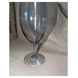 Lot #2 of 2 Crates Smokey blue gray crystal water goblets (32)