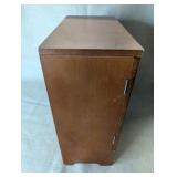 Vintage wooden jewelry box, floral etching