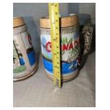 Vintage Canada ceramic beer steins manufactured in Japan