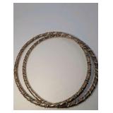 Vintage copper and silver twisted bangle bracelets, set of two, size 9