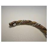 Sergio Lub tri-color cuff bracelet,twisted braided design-copper, jeweler