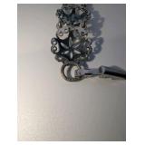 Vintage Floral Filigree Sterling Silver Bracelet, Size 6