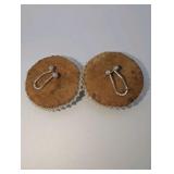 Handmade, large, circular beaded earrings, set of 2