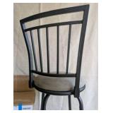 (2) NEW Allen + Roth bar stools, Black Metal and Grey Microfiber