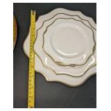 Bella Vita White and Gold Plates/Gold Rim Clear Plates Lot