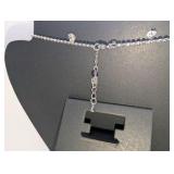 Black Iridescent Crystal, CZ Choker Necklace & Earring Set, cascading teardrop design