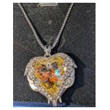 NIB Aurora Heart & Wing necklace