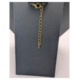 Louis Vuitton Zipper 14k Gold-plated chain CZ Necklace Repurposed | Adjustable