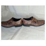 Brown leather Alfani "Luxton" double monk strap dress shoes in size 12M