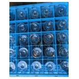 Lot#1 of 2 Crates Smokey blue gray crystal water goblets (32)