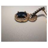 Black Onyx and Genuine Diamond Rose Gold Plated 925 Drop Earrings