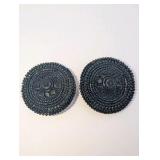 Handmade, large, circular beaded earrings, set of 2