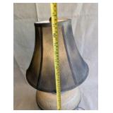 Vintage speckled ceramic table lamp, floral