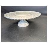 Vintage Westmoreland or Fenton white milk glass pedestal cake stand