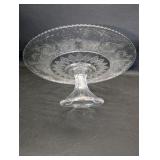 Vintage Duncan & Miller Sandwich Clear cake stand, manufactured between 1924 and 1955