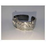 (3) Vintage silver-tone fashion crystal bangle watches | Working, new batteries