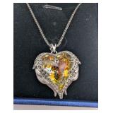 NIB Aurora Heart & Wing necklace