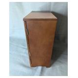 Vintage wooden jewelry box, floral etching