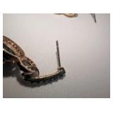 Black Onyx and Genuine Diamond Rose Gold Plated 925 Drop Earrings