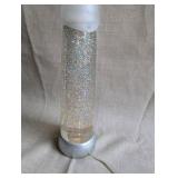 Cracker Barrel frosted acrylic angel lamp, water-filled base with swirling silver glitter