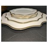 Bella Vita White and Gold Plates/Gold Rim Clear Plates Lot